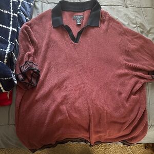 Alexander Julian Burgundy Polo with Black Accents